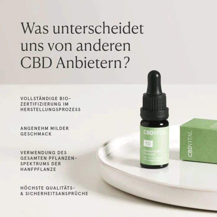 CBD Öl & Tropfen sowie weitere CBD Vital Produkte mit der Unterscheidung zu anderen CBD Anbietern